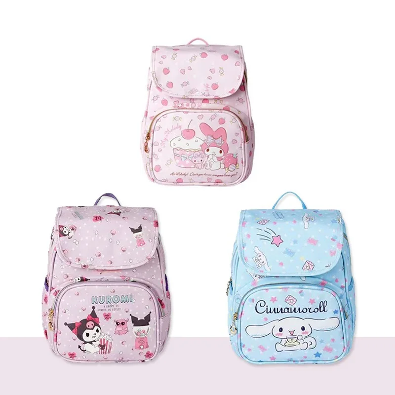 

Милый детский рюкзак Hello Kitty Sanrio из ПУ кожи с героями мультфильмов «Моя Мелодия», водонепроницаемый износостойкий портативный школьный портфель, снижающий нагрузку