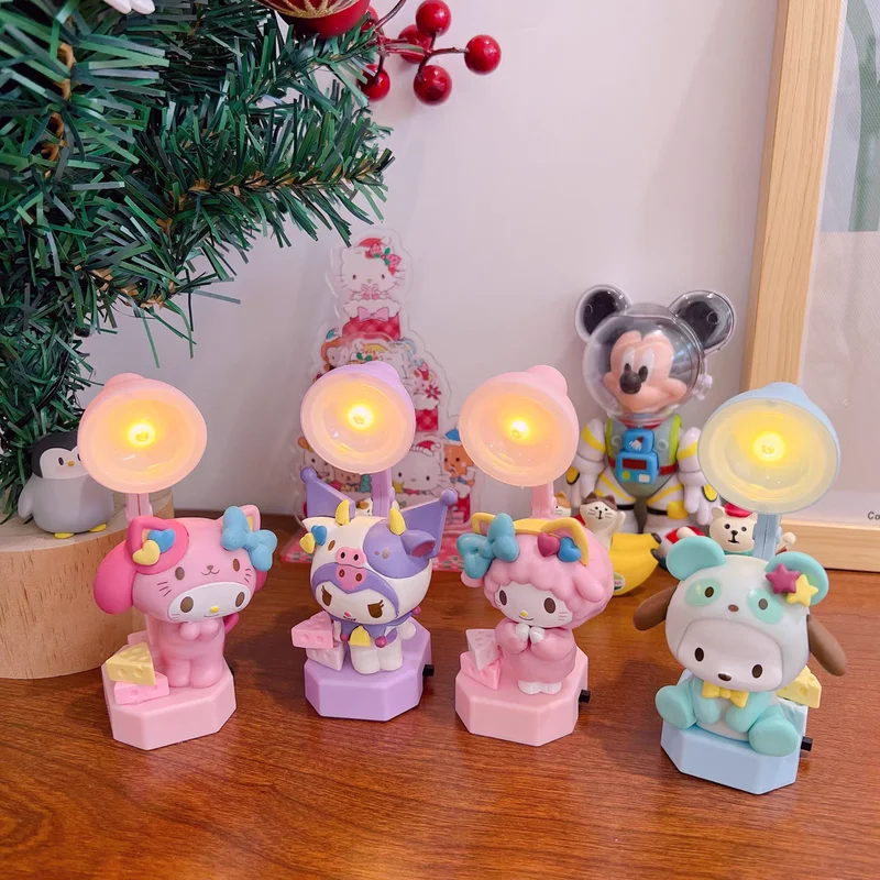 

Sanrio Kuromi моя мелодия полакко Хелло Китти мультфильм настольная мини-лампа ночник Настольный декоративный подарок на день рождения для девочки