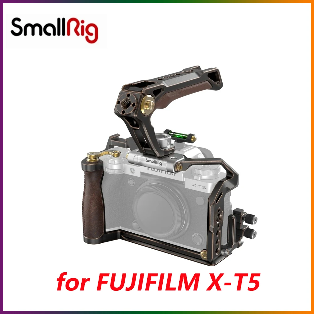 

SmallRig Retro Handheld Cage Kit for FUJIFILM X-T5 with HDMI Cable Clamp and Top Handle Hot Shoe Cover with a Bubble Level 3872