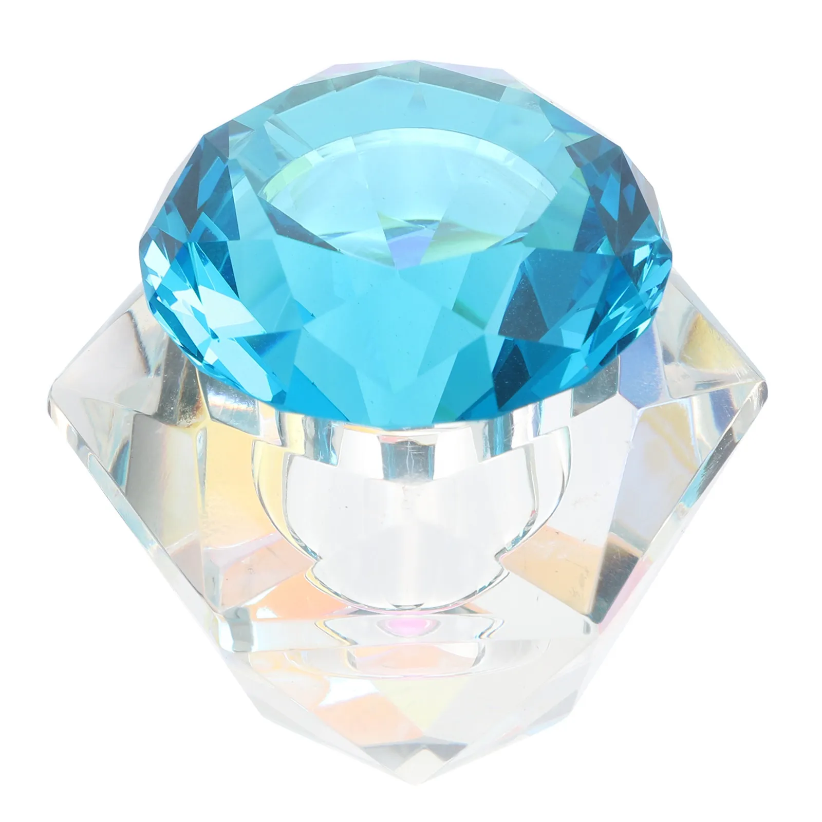 1Pcs 네일 아트 리퀴드 컵 네일 파우더 믹싱을위한 투명 크리스탈 컨테이너 매니큐어 도구 홈 살롱 사용 매니큐어 리퀴드 컵