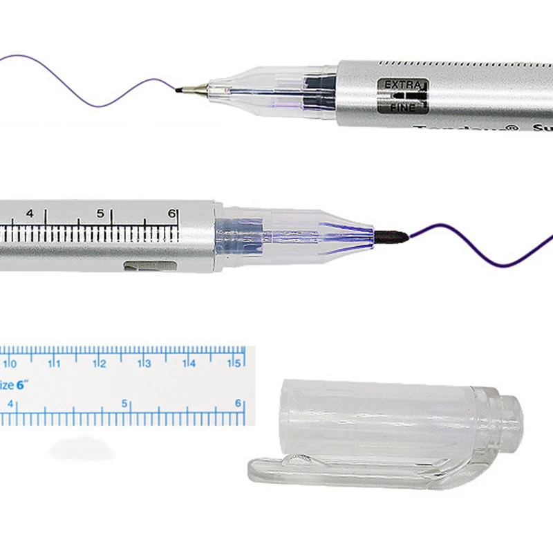 Double head Surgical Eyebrow Tattoo Skin Marker Pen Tool Accessories Tattoo Marker Pen Measuring Ruler Microblading