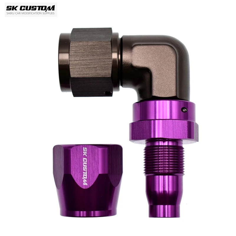 SK Oil Pipe Fitting Right Angle Fitting Wire Braided Oil Tube Adapter Engine Radiator Aluminum Alloy AN8 AN10 aluminum radiator fuel hose adapter aluminum flare adapter