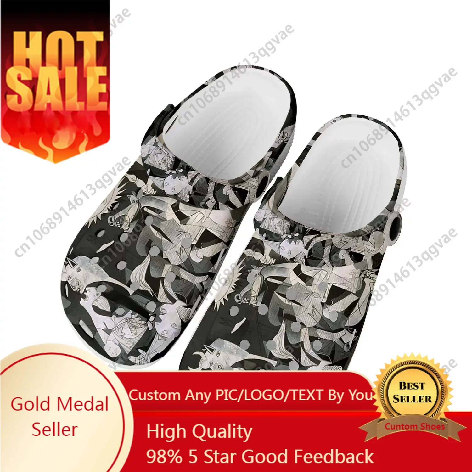 

Picasso Famous Oil Paint Guernica Home Clogs Custom Water Shoes Mens Womens Teenager Shoe Garden Breathable Beach Hole Slippers