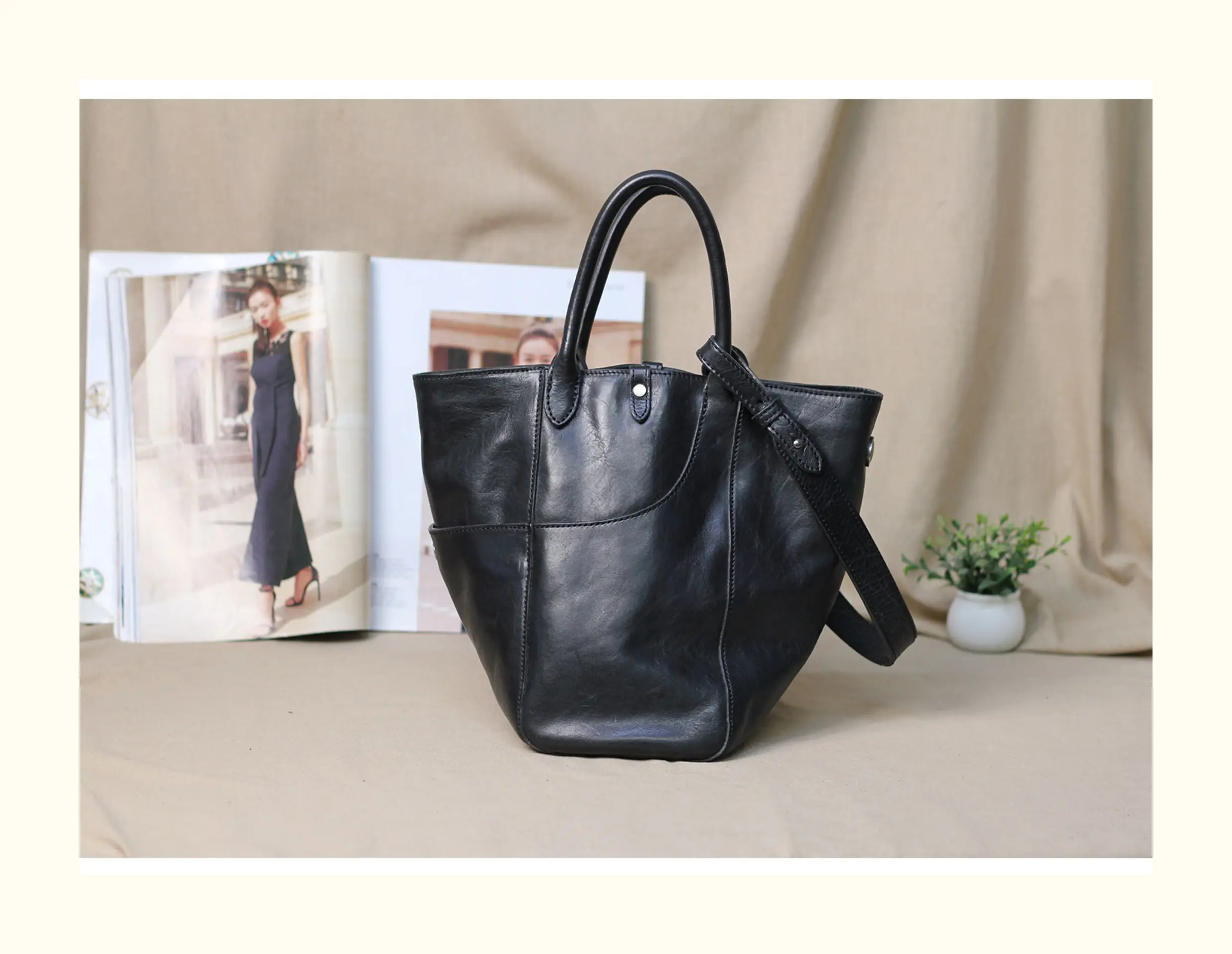 Outdoor-Reisen, luxuriöse Damen-Einkaufstasche aus echtem Leder, lässige Handtasche, Modedesigner, handgefertigte Umhängetasche aus weichem Rindsleder – Detail 12