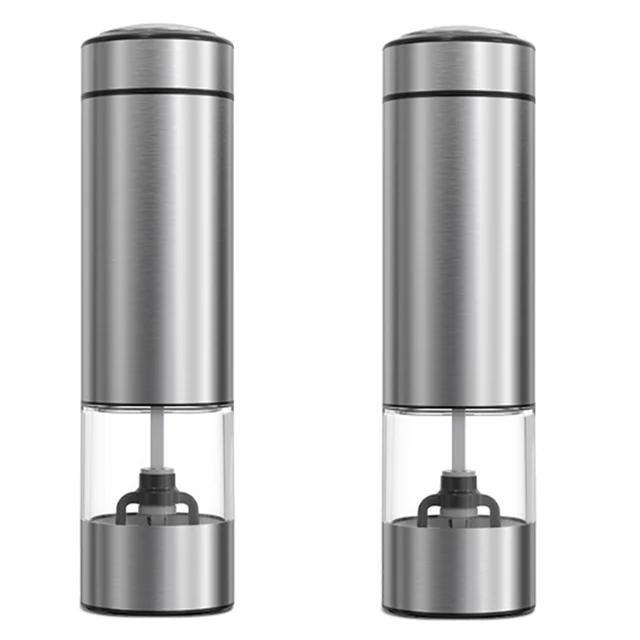 Dropship 2pcs Stainless Steel Electric Automatic Pepper Mills Salt