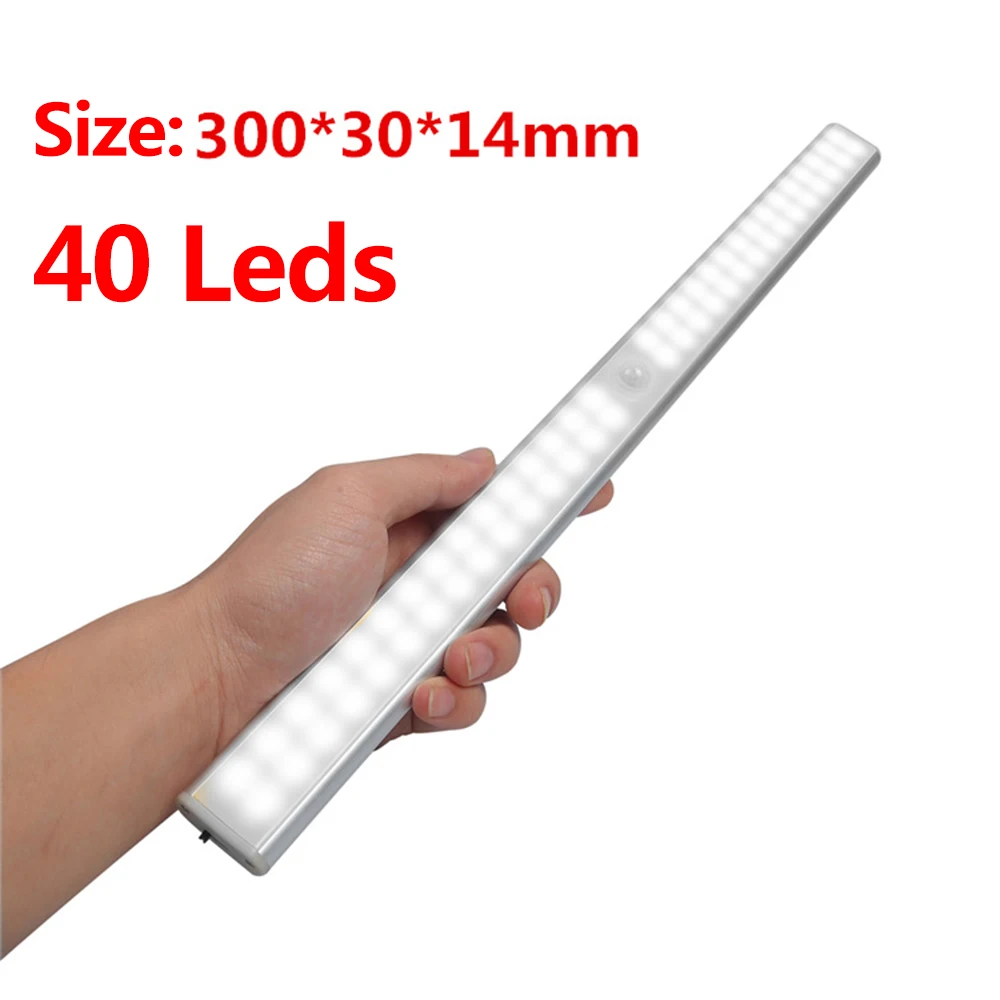 Luz LED bajo armario con sensor 40 cm recargable USB 160lm