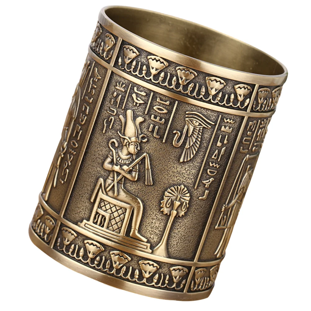 

Держатель для карандашей с египетским идолом, настольный контейнер, винтажные держатели, офисные металлические щетки