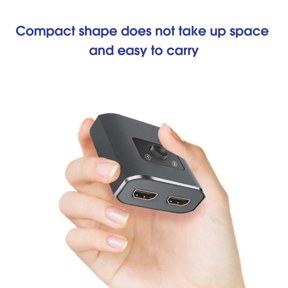 

Video Splitter Switcher High Resolution Stable Output Plug Play HDMI-compatible 1 in 2 Out 4K 60Hz Bi-Direction Video Adapter