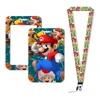 Hot Selling Game Mario Anime Cartoon Cute Frog Kawaii Student Campus Card Holder Lanyard Kids ID Badge Holder Card Sleeves 6