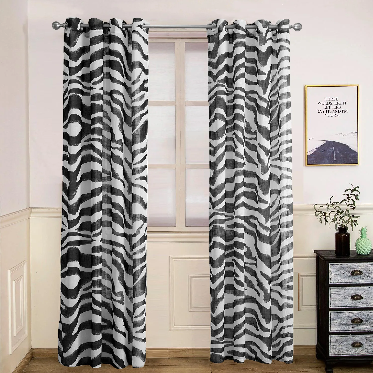 

Imitation Linen Clothing Bedroom Printed Curtains Window Curtain Blackout Curtains