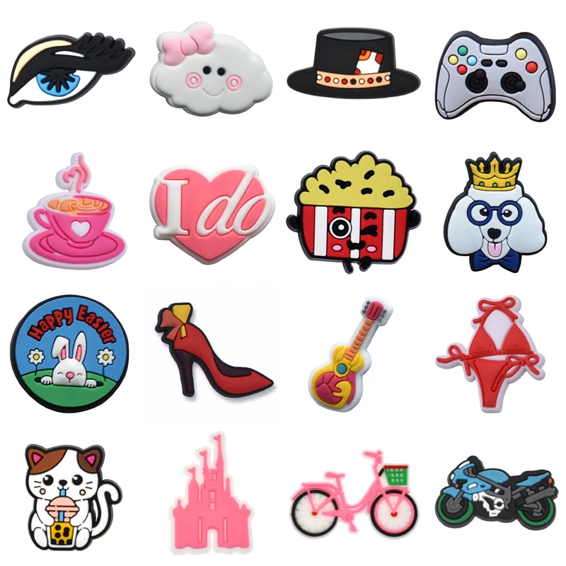 

Single Sales PVC Shoes Charms Accessories Boys Girls Garden Clog Buckle Decorations Fit Croc Sandals Wristband Party Gifts