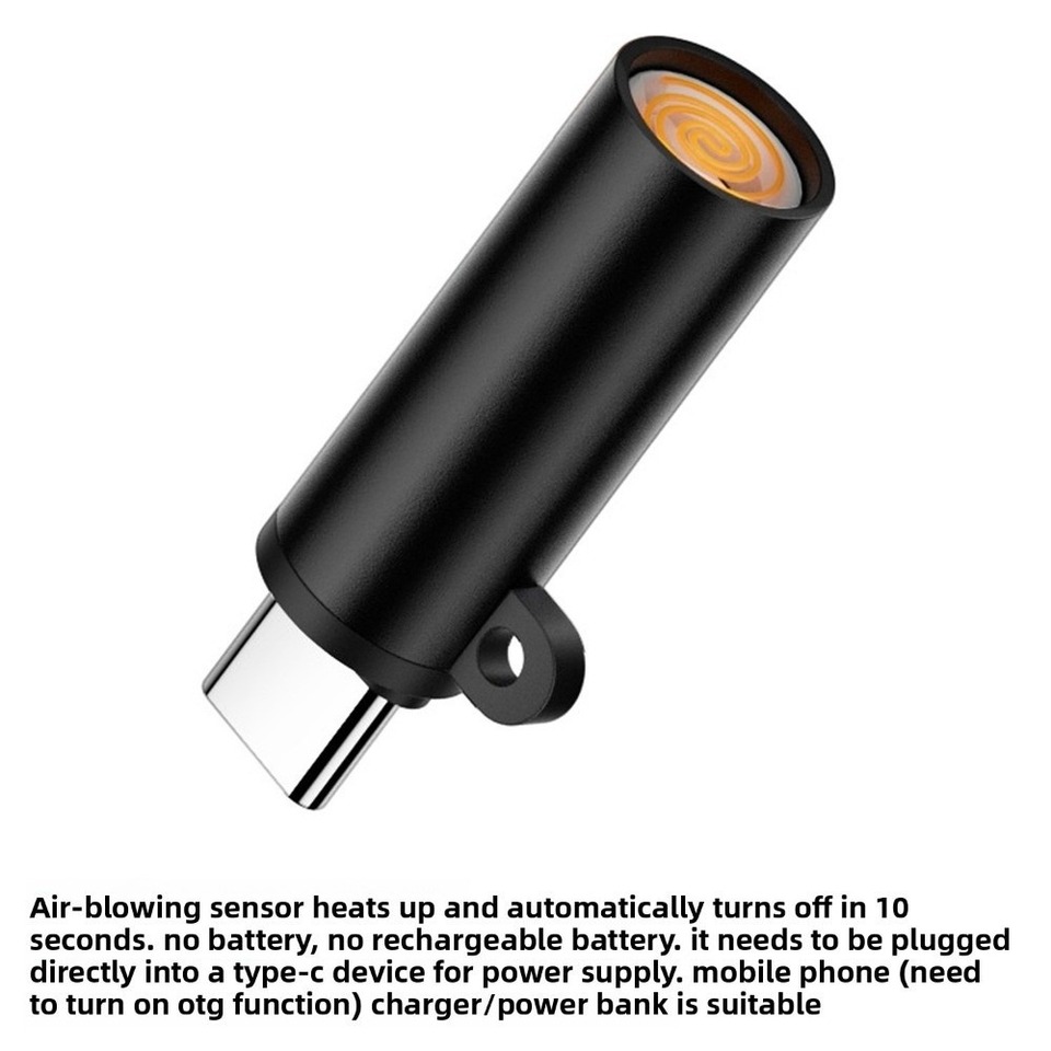  Flameless Type-C Cigarette Lighter Windproof No Need Charging Portable USB-C Lighter Plug and Play Safe Safety Cigarette Lighter 