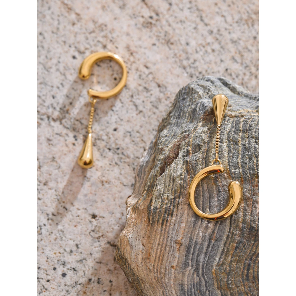 Yhpup Stainless Steel Earrings Adjustable