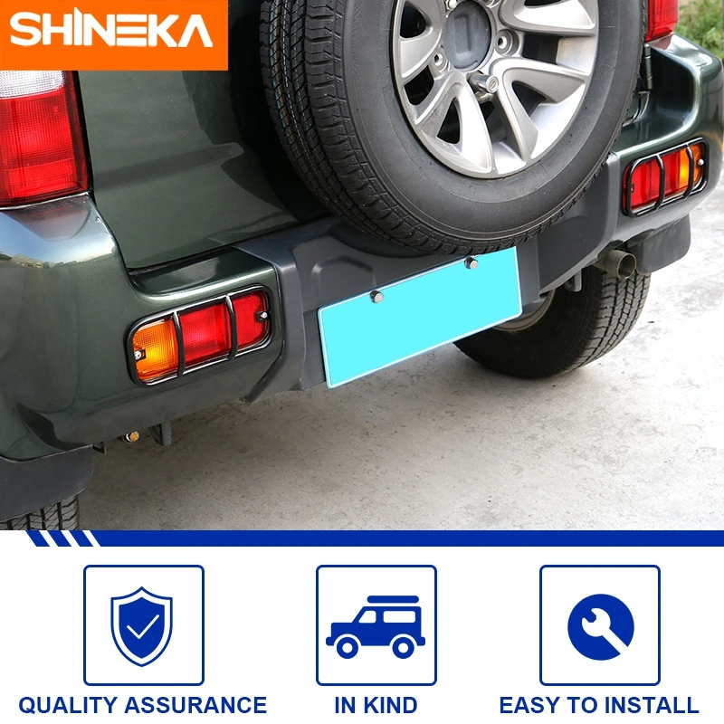 Tail Lamp Cover Fog Lamp Frame Cover SHINEKA Lamp Hoods for Suzuki Jimny 2007 Up Car Rear Bumper