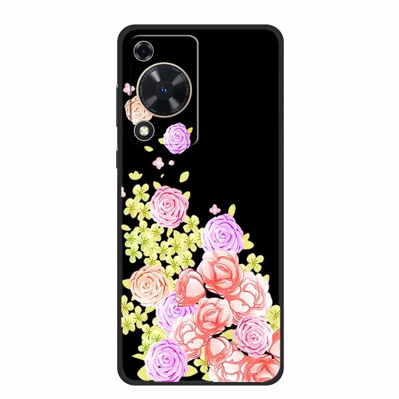 Black Silicone Soft Phone Case with Cartoon Design