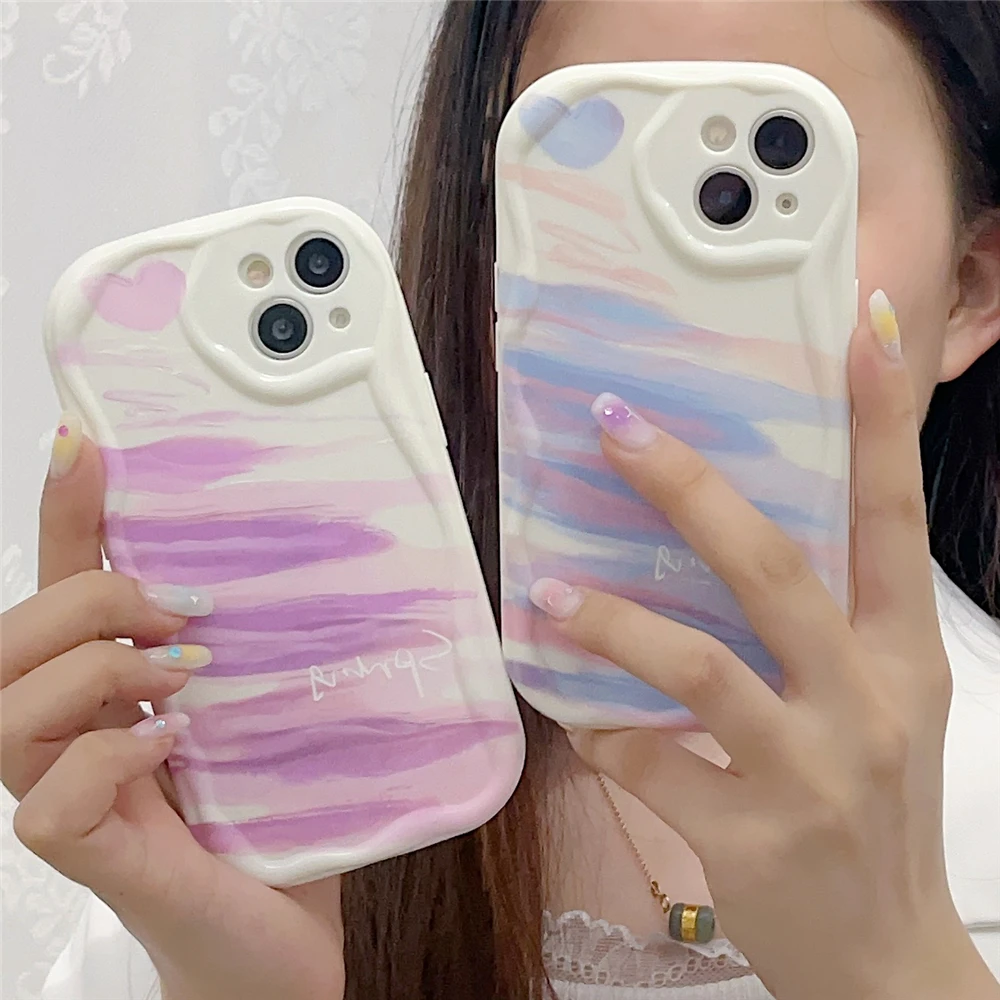 3D Wave Edge Cartoon Graffiti Colorful Soft Silicone Phone Case