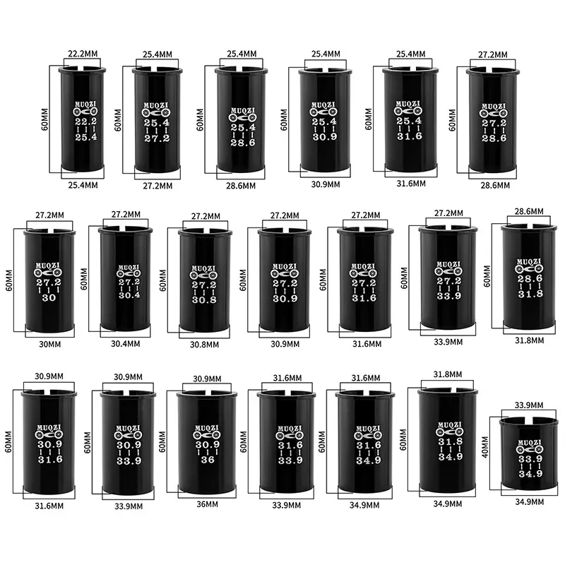 MQUZI Seat Rod Seat Tube Reducer Sleeve Mountain Bike Folding Bike Conversion 27.2/31.6 Road Tube bike seat tube reducer