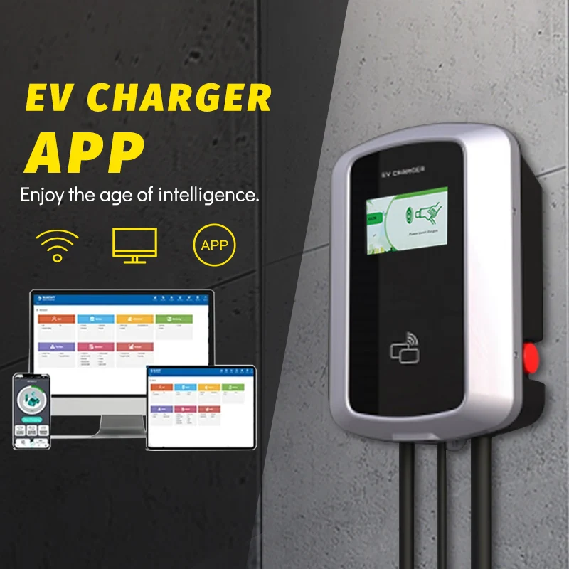 

Bluesky 3 phase 3.5kw AC EV Charger Type 2 GB/T 4.3 Inch screen wall-mounted ev wall box charger 16A evse ev car charger station