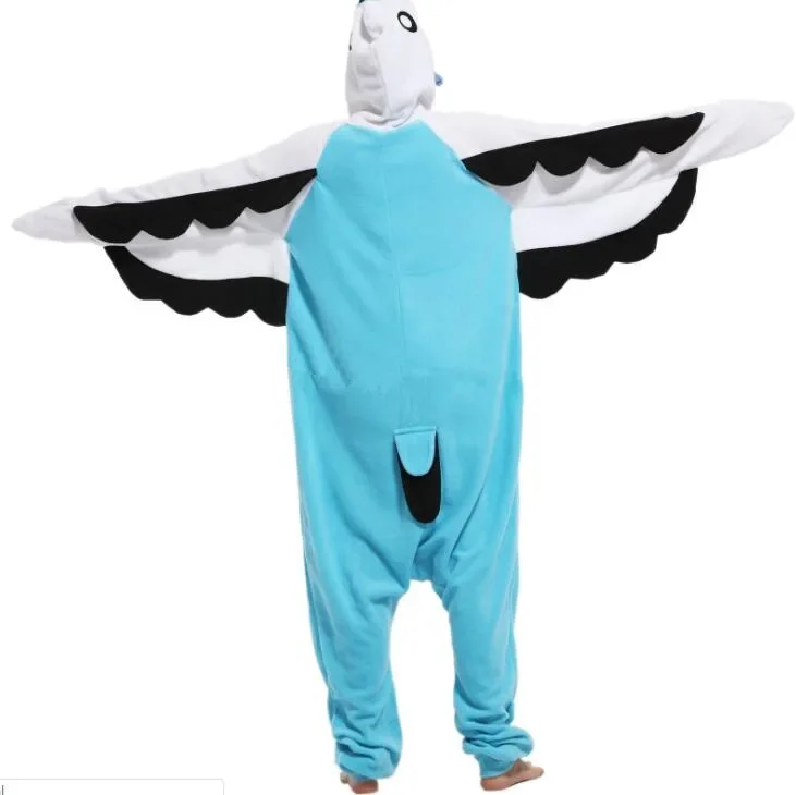 Miniso New Adult Unisex Animal Parrot Pajamas Cartoon Blue Green Budgie Cosplay Costumes Cartoon Onesies Christmas Gift Kigurumi