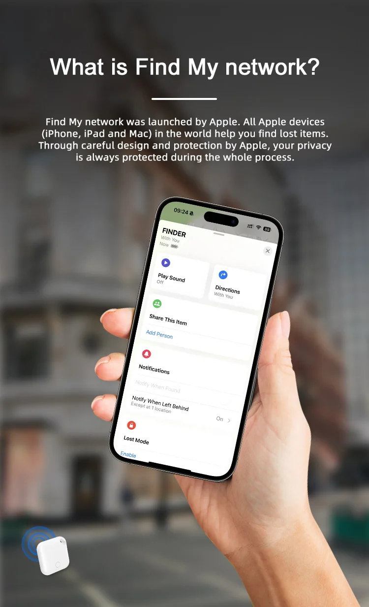 Bluetooth GPS Tracker via IOS Find My App Alternatives Tag for Apple Airtag Anti