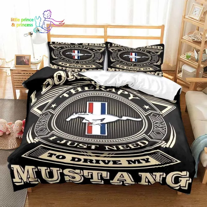 Mustang Car 3D Print Bedding Set Single Twin Full Queen King Size