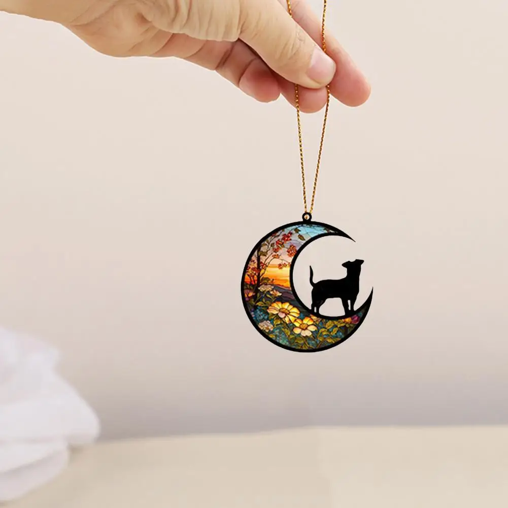 

Suncatcher Gift Personalized Dog Memorial Suncatcher Handcrafted Pet Loss Pendant Sympathy Gift with Lanyard Hanging Sun Catcher