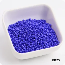 Durable Solid Color Glass Rice Beads - 3mm 20g 576pcs (KK25 dark blue)