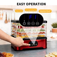 Déshydrateur alimentaire à 5 plateaux, prise UE, température et minuterie réglables, plateaux de séchage transparents, pour viande séchée, friandises pour animaux, légumes et collations 5