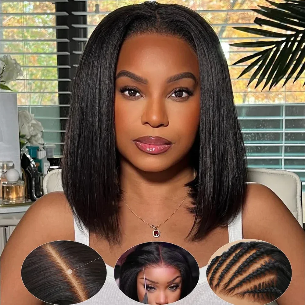 5x5 HD Wig Straight Short Bob Wig Lace Front Human Hair Wigs For Women HD Transparent 13x6 Lace Frontal Wig For Black Women