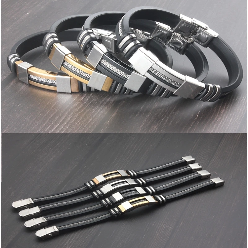 Men's Stainless Steel Leather Punk Bracelets