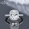 IOGOU Luxury 4ct Moissanite Halo Engagement Ring With GRA Cushion Cut Diamond Wedding Rings 925 Sterling Sliver Wedding Jewelry 1