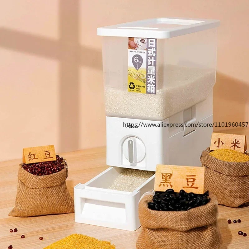 Large Kitchen Grain Storage Tank Food Dry Goods Storage Box Plastic Sealed Waterproof Grain Clear Coarse Cereal Container