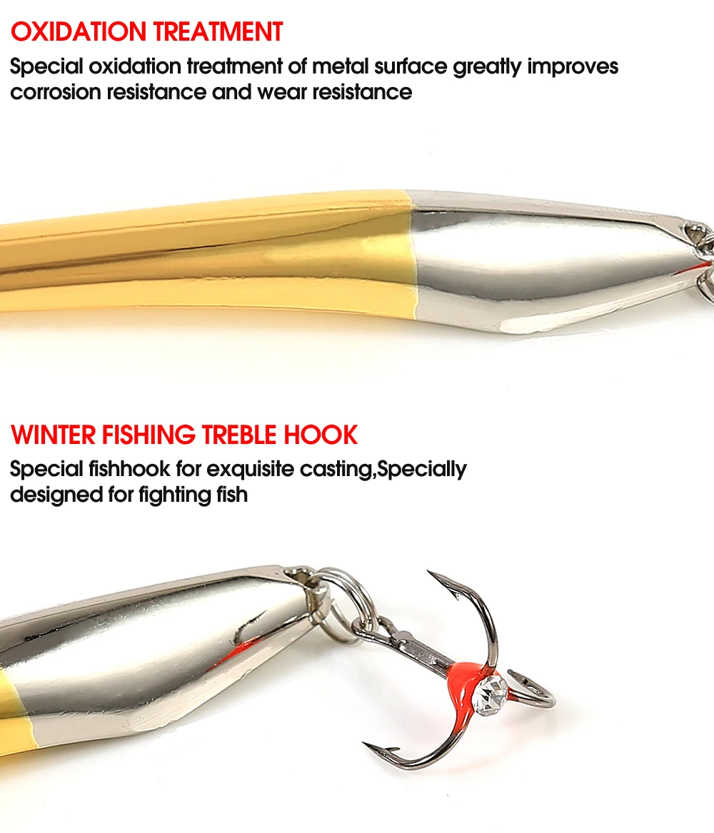 NGB Winter-Eisfischköder 10g 20g 25g Vertikale Jigs Metall-Löffelköder Harter Köder mit Dreifachhaken zum Angeln von Hecht und Zander – Detail 4