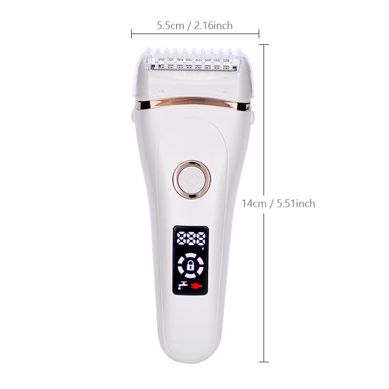 Electric Epilator USB Rechargeable Women Painless Electric Epilator Beard Hair Removal Women's Shaving Machines Portable Female Hair Trimmer LCD