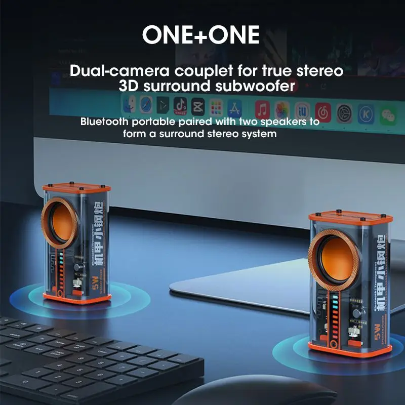 ブルートゥース5.0を搭載したワイヤレススピーカー,小さな