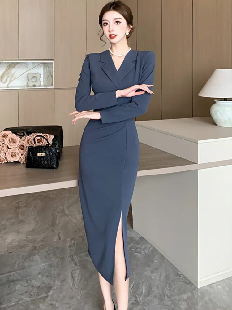 Women Pink Pleated Bodycon Formal Long Dress Autumn Winter Long Sleeve Chic Suit Dress 2026 Korean Fashion Elegant Party Dresses - AliExpress 200000345 Women Pink Pleated Bodycon Formal Long Dress Autumn Winter Long Sleeve Chic Suit Dress 2026 Korean Fashion Elegant Party Dresses - AliExpress 200000345