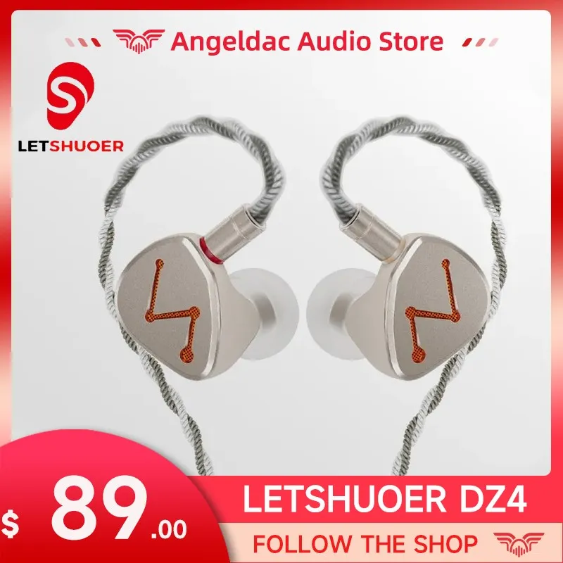 

Проводные наушники LETSHUOER DZ4 3DD + 1PR, Hi-Fi наушники-вкладыши, одинарный пассивный радиатор, для повседневного использования, тройные динамические драйверы, мониторы, наушники