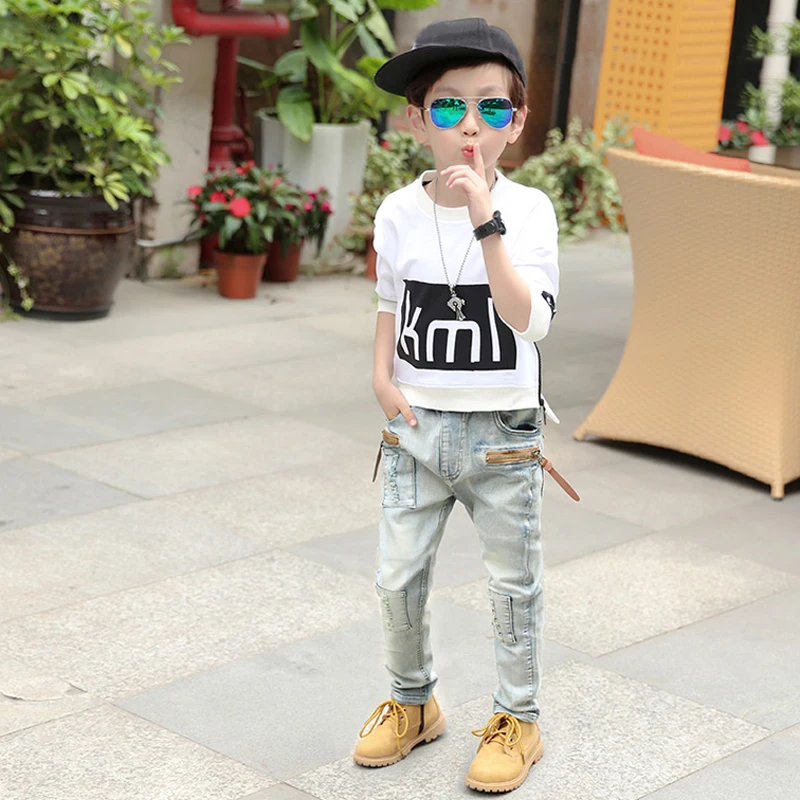 1PC Kids Baby Boys Jeans Cotton Clothes Clothing Pants Toddler Infant Boy Tops Denim Trousers Children Wears 4-11 Yeas