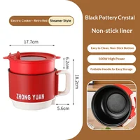Marmite électrique Portable 1,5 l, multifonction, contrôle automatique de la température, chauffage rapide pour nouilles instantanées, soupe de riz pour étudiants 5