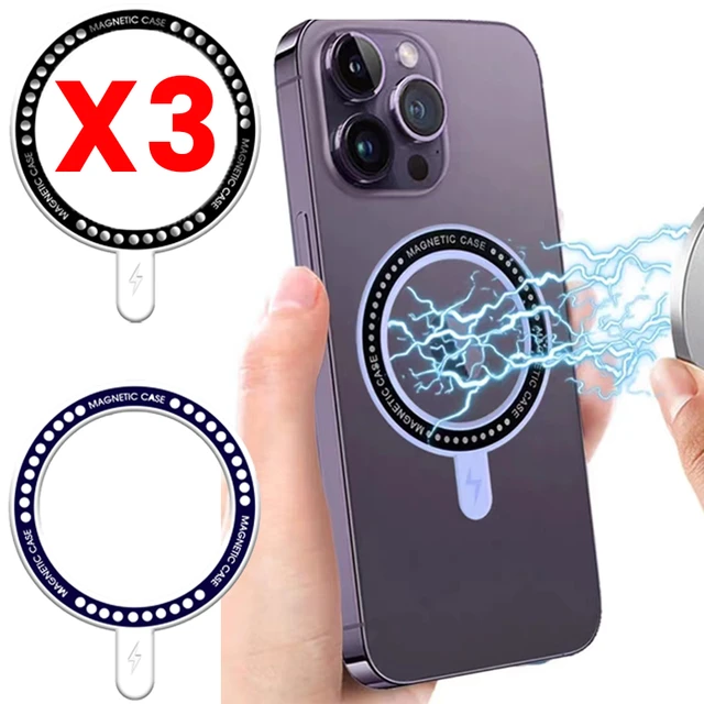 Magnetische Kreis Aufkleber für Magsafe für iPhone 14 13 Pro Max Wireless  Charging Magnet Ring Aufkleber Starke Magnetische Ladung Disk - AliExpress