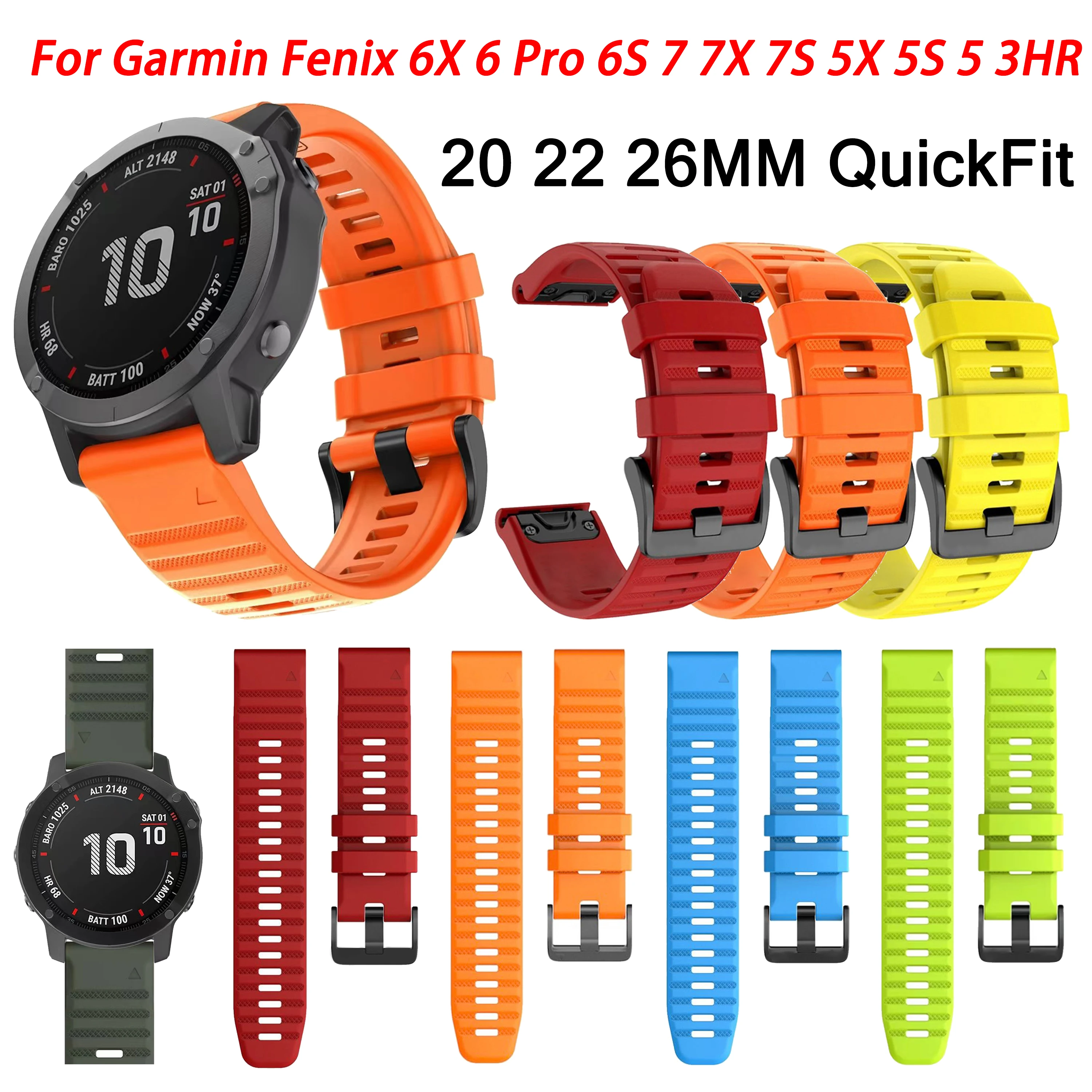 22 26 20MM WatchBand for Garmin Fenix 6X 6 6S Pro 7X 7 5X 5S Plus