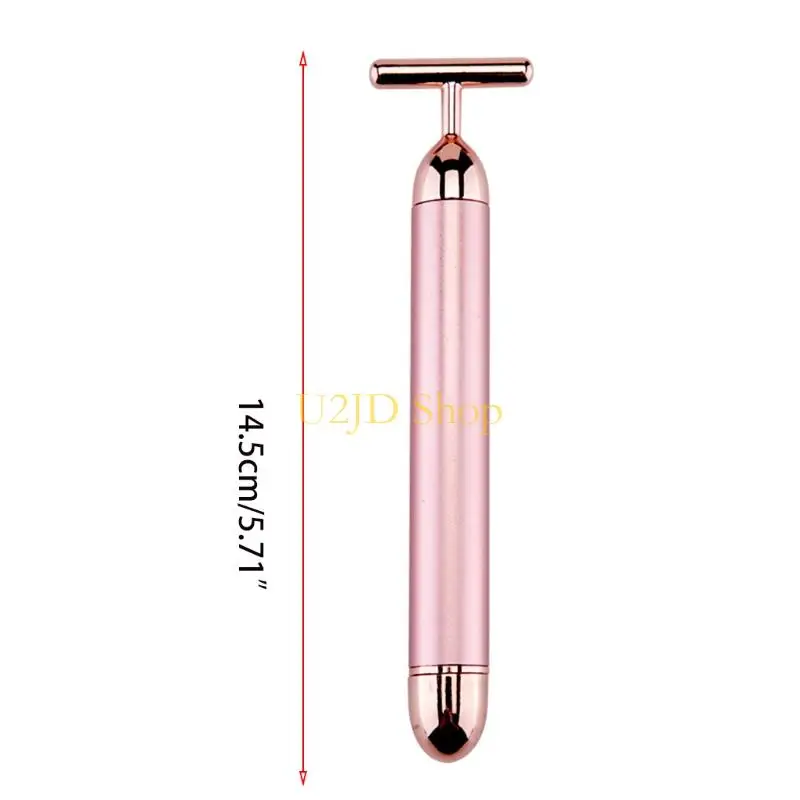 U2JD T-Shape 24k Golden for Facial Massager,Gold for Facial Massager Energy Instant Face Pull Tight Firming Lift(No Bat