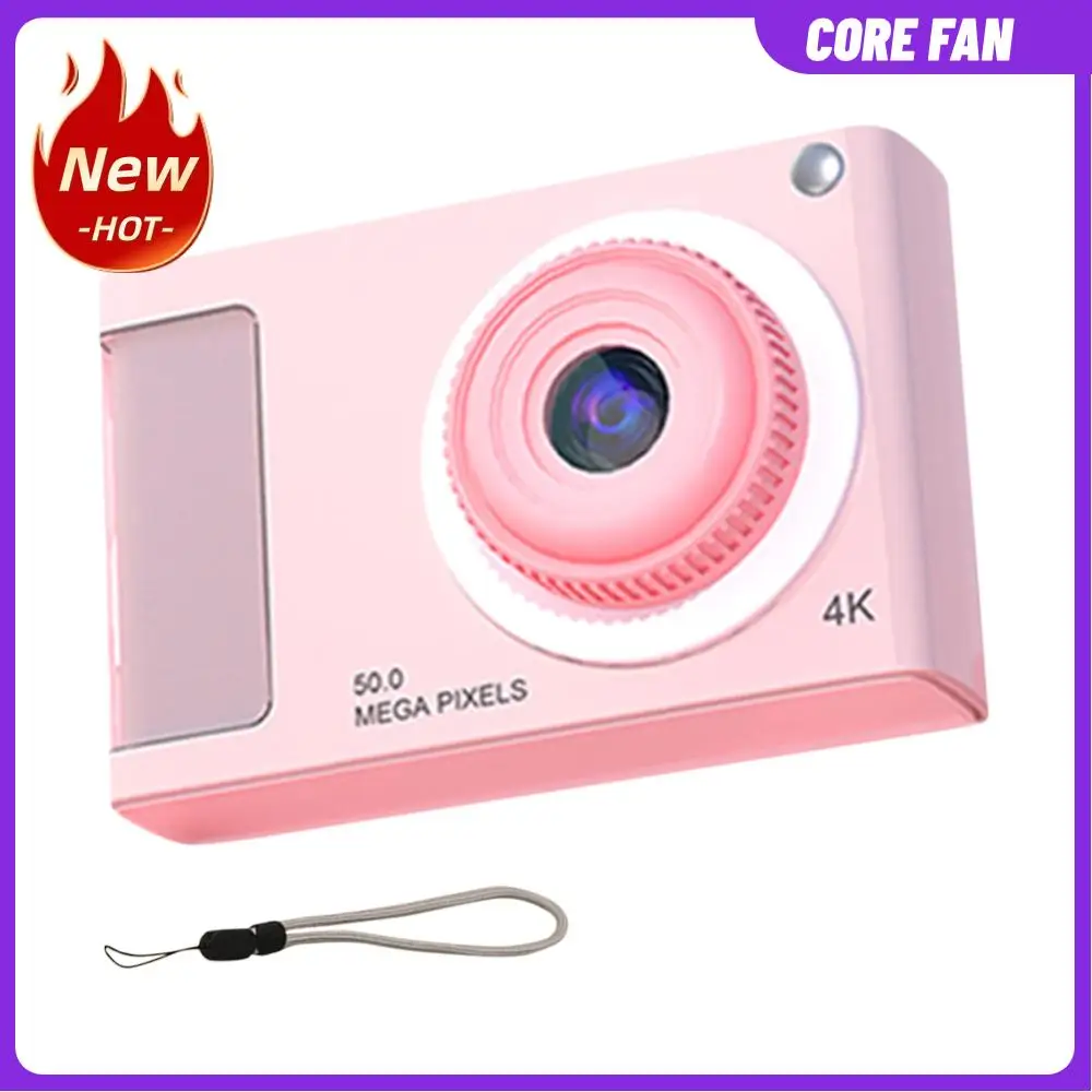 어린이 학생 및 청소년용 휴대용 카메라, 48MP HD 카메라, 2.4 인치 IPS 디스플레이, 16X 줌 학생 셀카 카메라, 필 라이트 포함, 4K