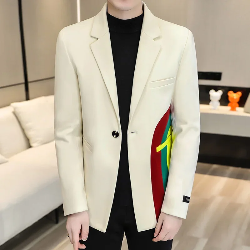 

Высококачественный блейзер для мужчин в итальянском стиле деловой Элегантный Модный высококачественный Простой повседневный костюм для студентов и джентльменов