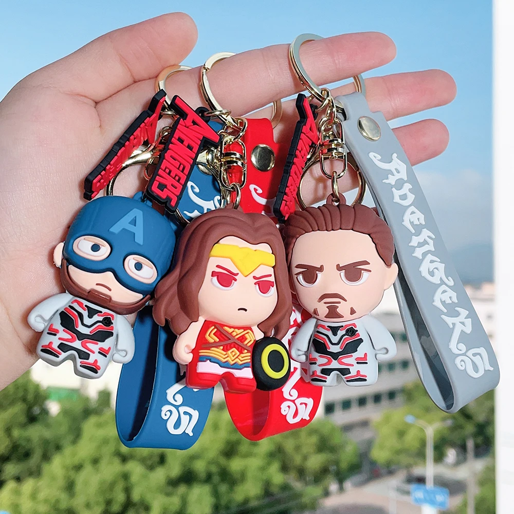 

Movie The Avengers Thor Odinson PVC Figurine Model Keychain Superhero Steve Rogers Iron Man Pendant Keyring Backpack Ornament