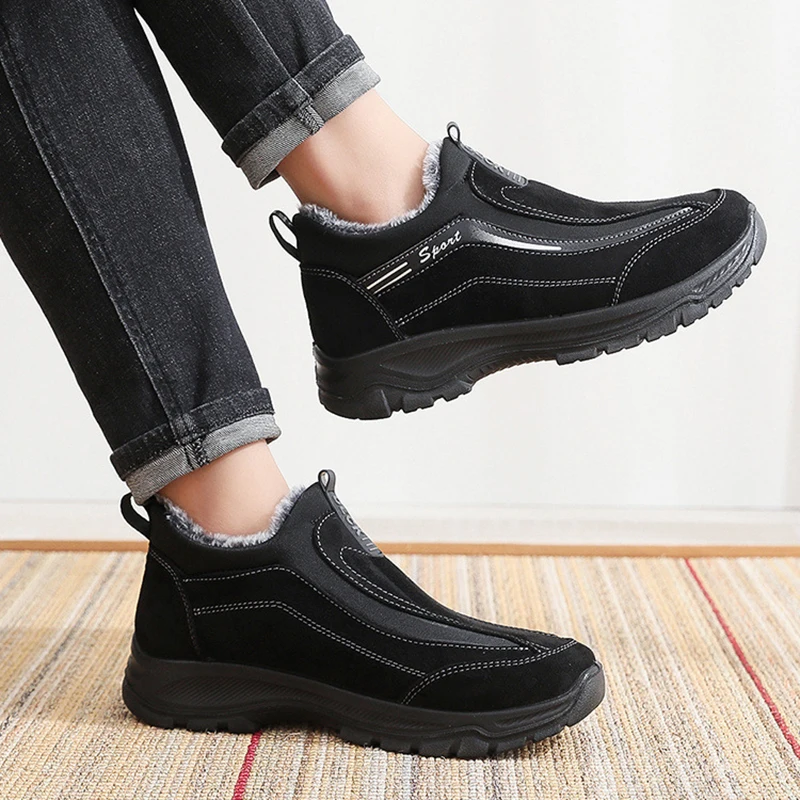 Winter Men's Comfortable and Warm Snow Boots Waterproof Anti-slip Wear-resistant Plush Lining Casual Shoe Outdoor Ski Ankle Boot