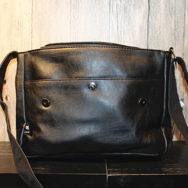 Vintage Flip Men's Shoulder Bag PU Leather Large Capacity Messenger Bag Fashion Man Crossbody Bag Casual Travel Sling Bag