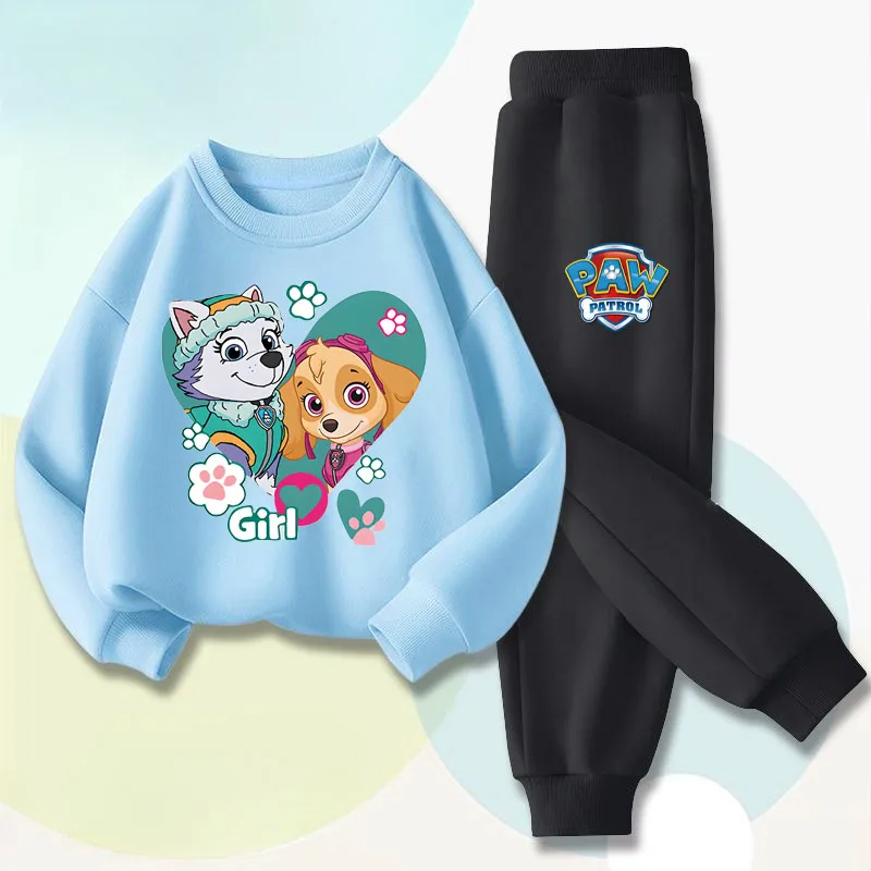 PAW Patrol Boys and Girls Casual Hoodies Sets Cartoon Printed Children's Pullover Long Pant Two Piece Suit Kids Sweatsuit 3