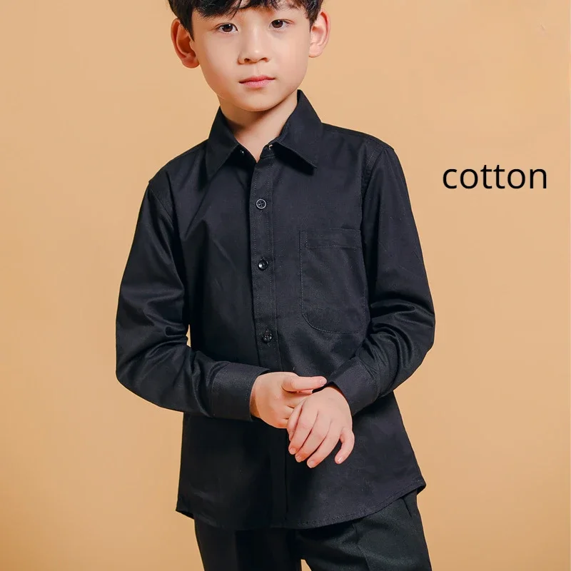 Boys Shirts kids shirts boys shirts Cotton Long Sleeve Spring Autumn Children's Boys Dress Tops School Uniform For Girls Blouse