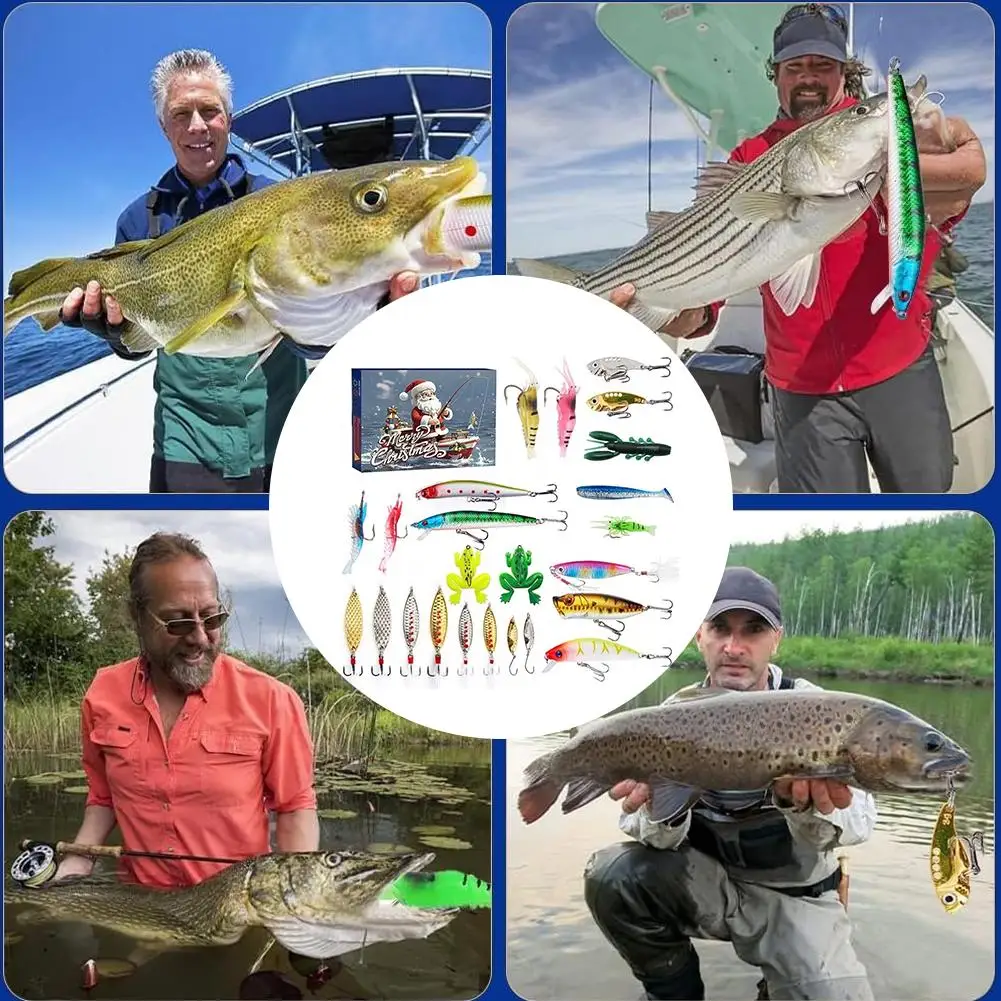 Fishing Tackle Advent Calendar 24 day Christmas Advent Calendar Fishing Tackle Box Creative Christmas Gifts Countdown